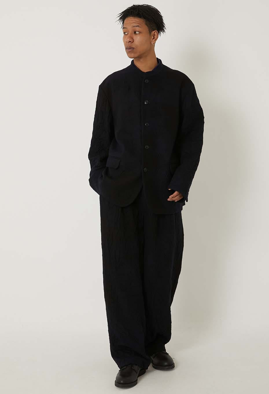 Murazome wool 5B stand collar jacket - DARK NAVY