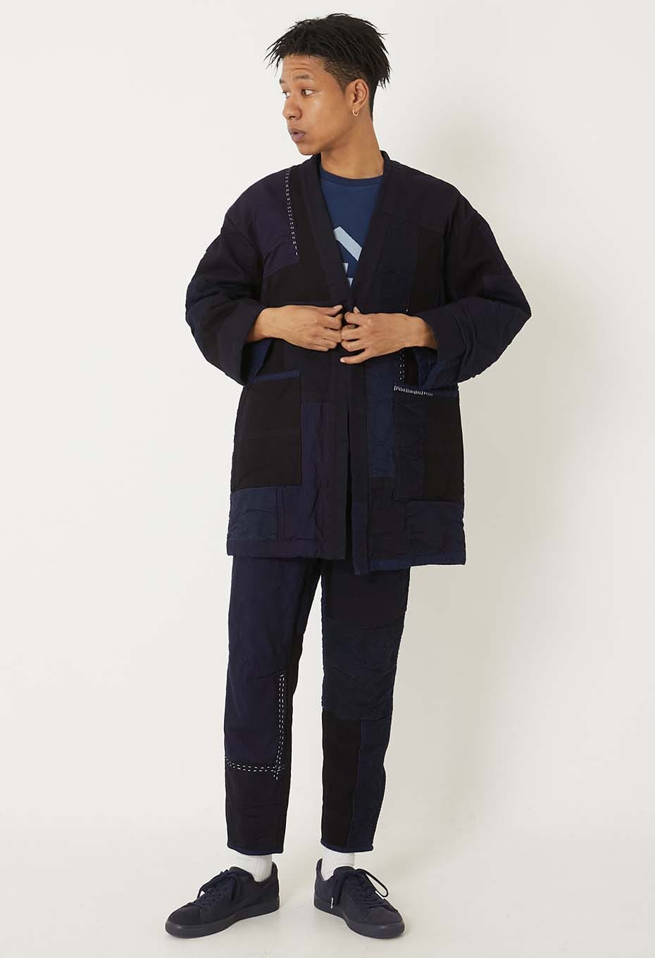 Woven Pure Indigo Sashiko Nenrin Nora Pants - INDIGO