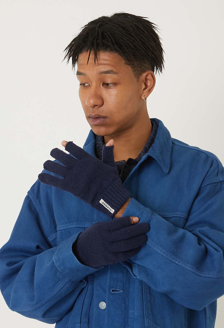 Recycled cashmere ubiquitous gloves - DARK NAVY