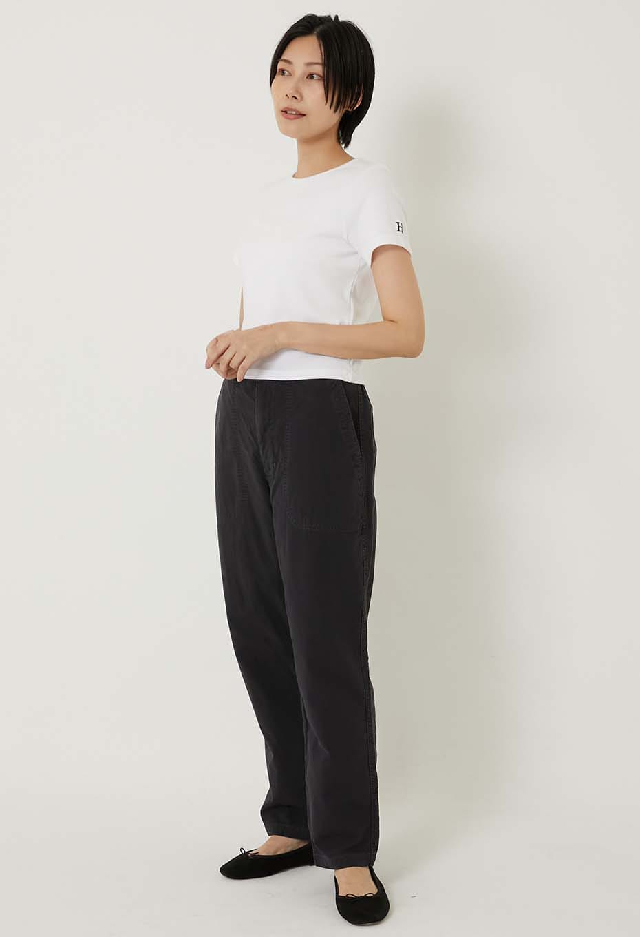 ストレッチフライス クロップド ショートスリーブ Tシャツ ウィメンズ - WHITE