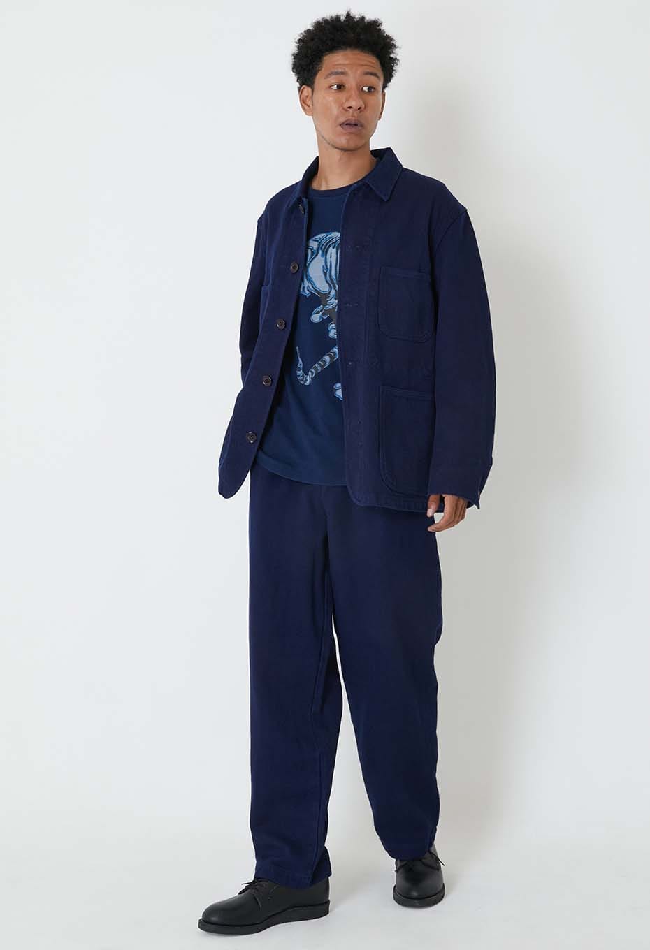 Woven Pure Indigo Nijuorisashiko Trousers - INDIGO