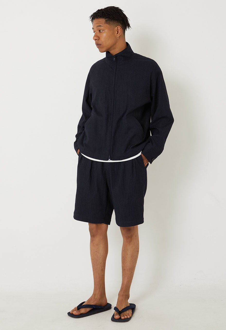 Meyer lace zip-up jacket - DARK NAVY