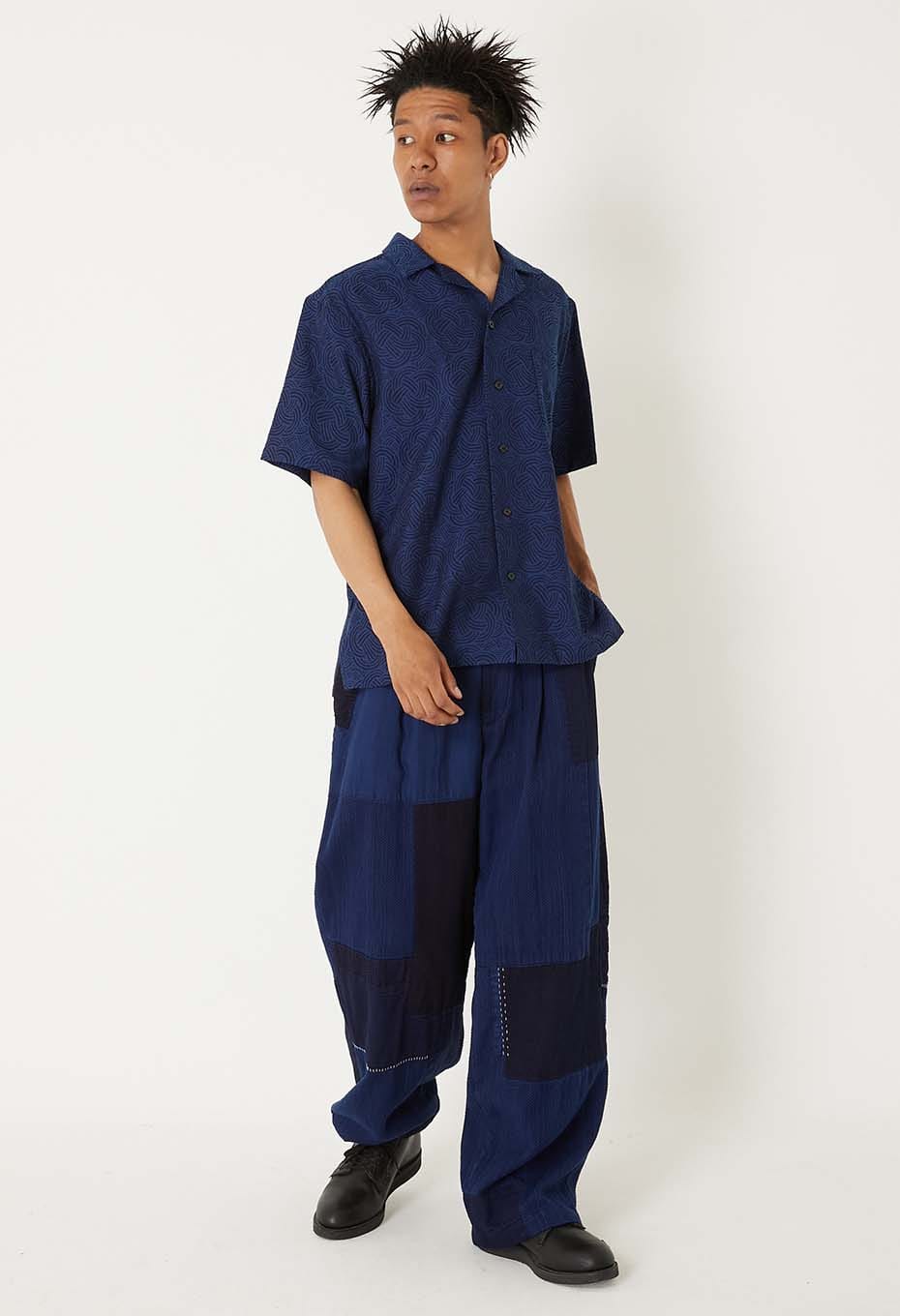インディゴミズヒキジャカード ショートスリーブシャツ - INDIGO