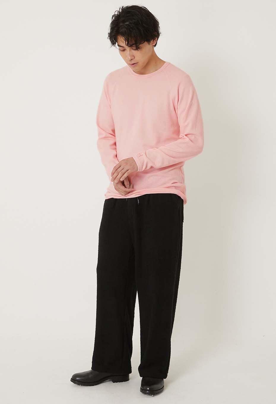 ストレッチフライス ロングスリーブ Tシャツ - BABY PINK