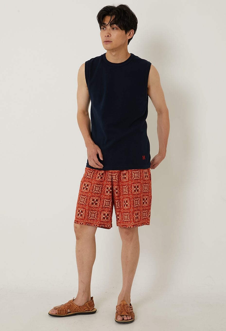 ストレッチフライス ノースリーブ Tシャツ - DARK NAVY