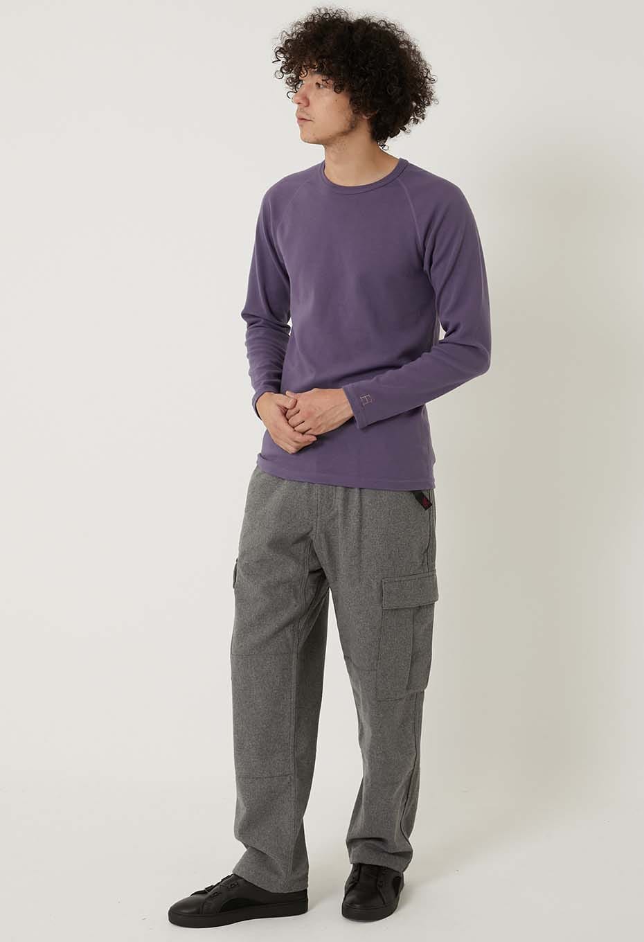 ストレッチフライス ロングスリーブ Tシャツ - DK PURPLE