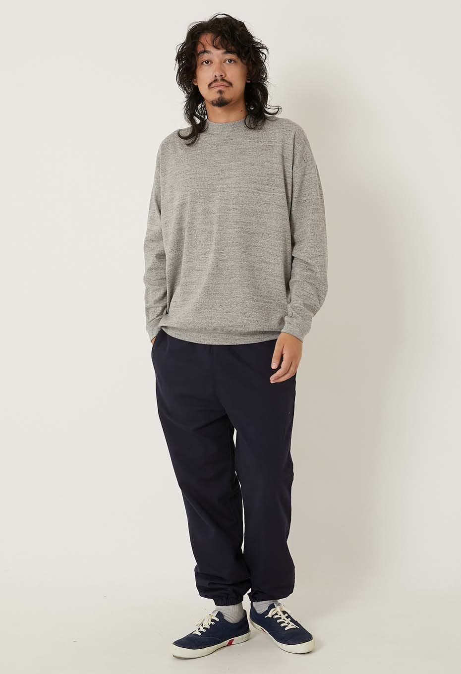 ストレッチフライス 9.5oz ヘムリブ ロングスリーブTシャツ - GREY
