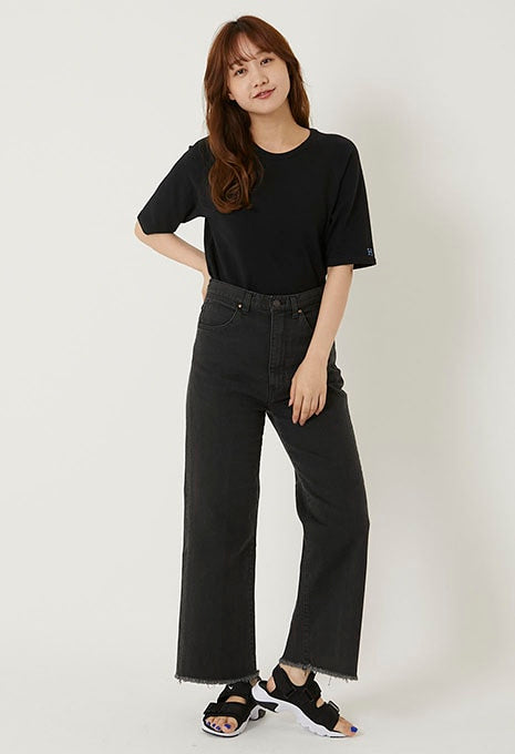 Stretch Fraise Relaxed Fit SS T-Shirt Women - BLACK