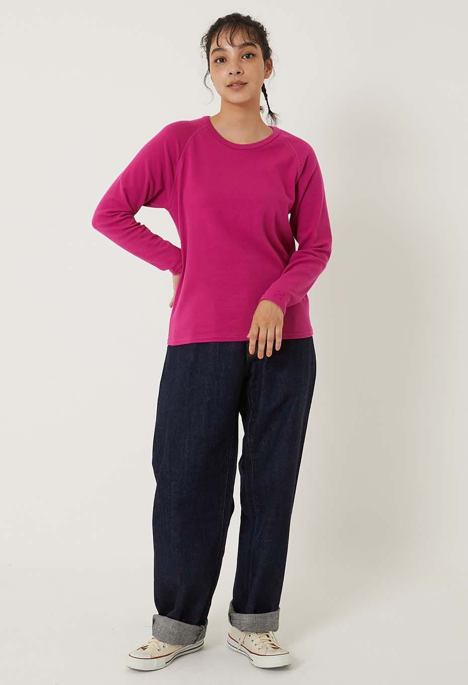 ストレッチフライス リラックスフィット LS Tシャツ ウィメンズ - DARK PINK