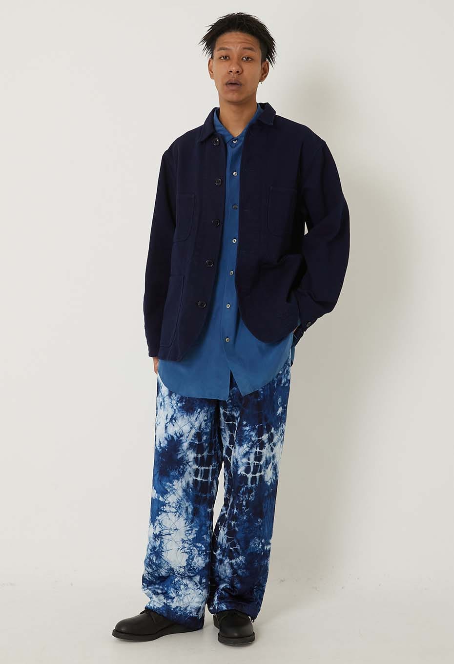 インディゴカサネシボリ キルティングドローパンツ - INDIGO
