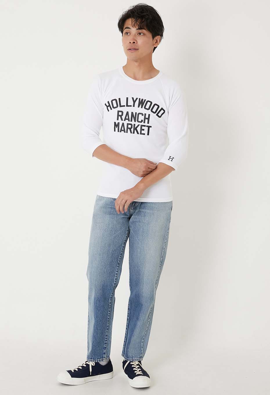 ストレッチフライス ダブルロゴプリント ハーフスリーブTシャツ - WHITE