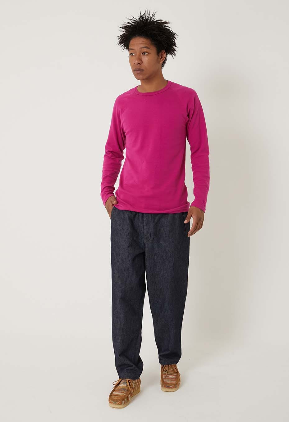 ストレッチフライス ロングスリーブ Tシャツ - DARK PINK