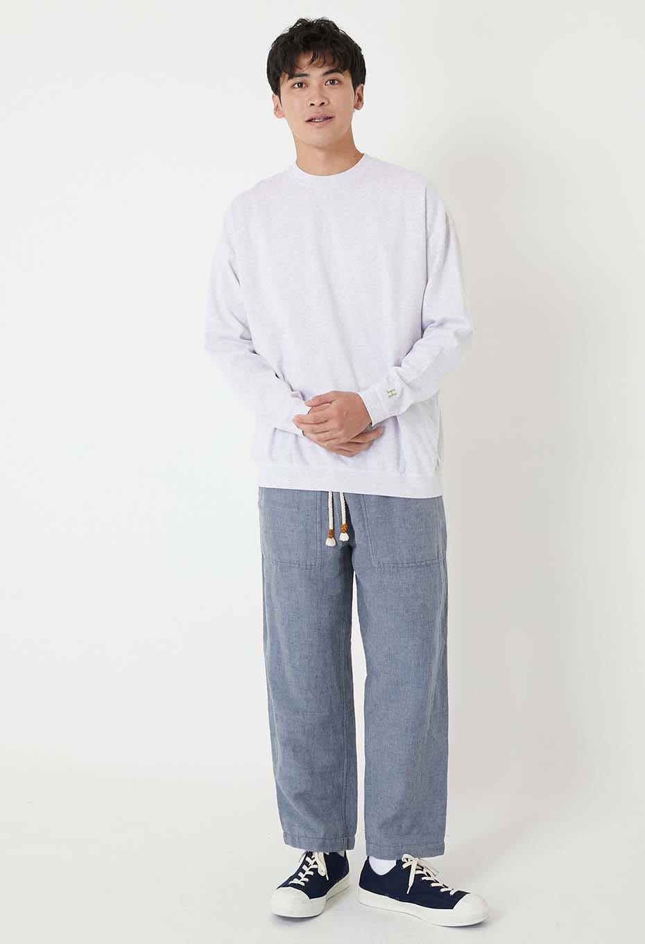 Stretch Fraise 9.5oz Hemrib Long Sleeve T-Shirt - SV GRAY