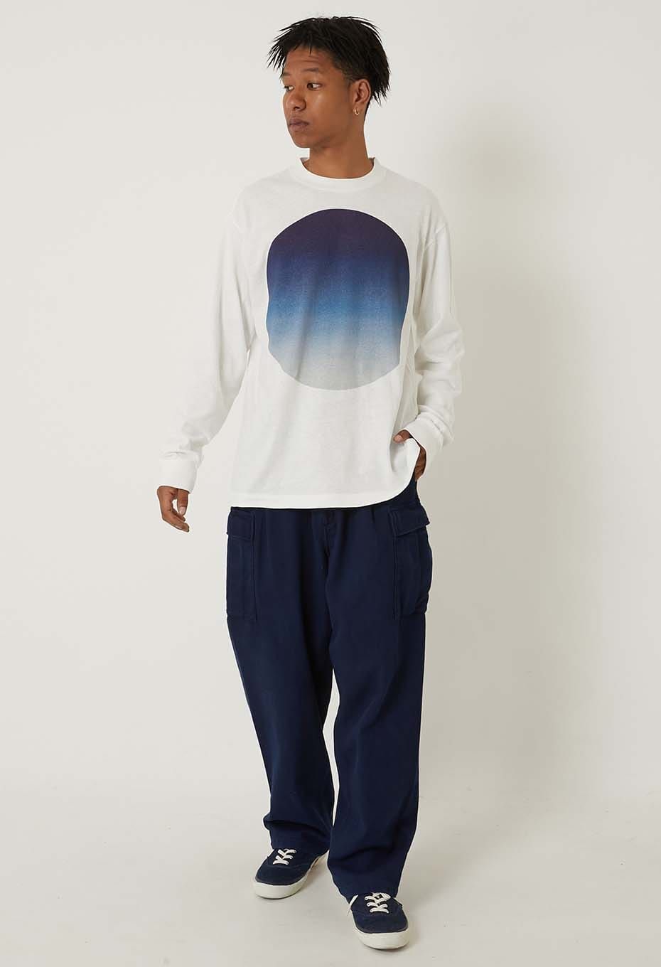 ムライトテンジク オオマルグラデーション ロングスリーブＴシャツ - BLUE