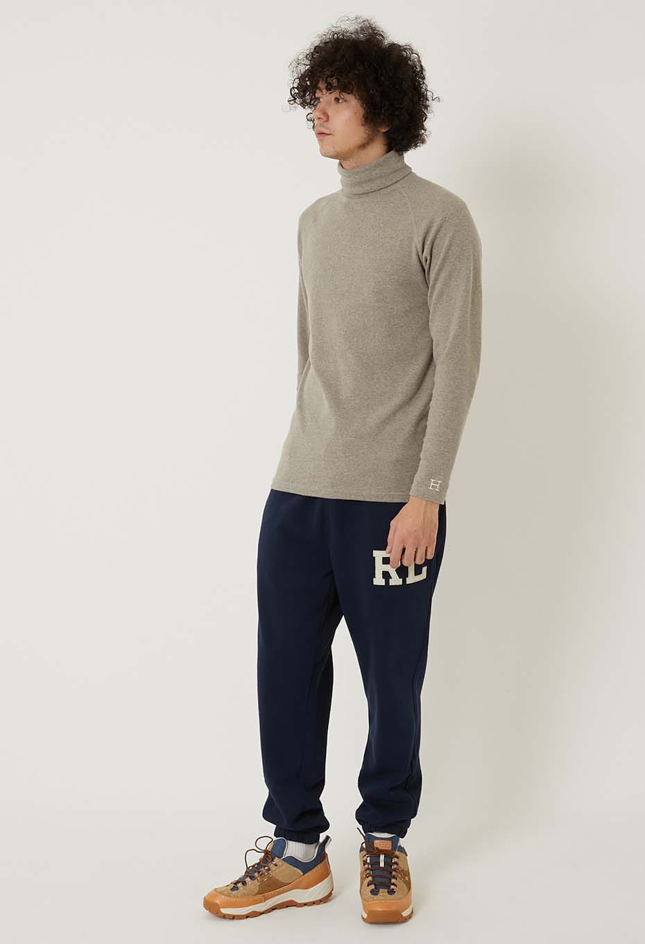 ストレッチフライス タートルネック ロングスリーブ Tシャツ - OATMEAL