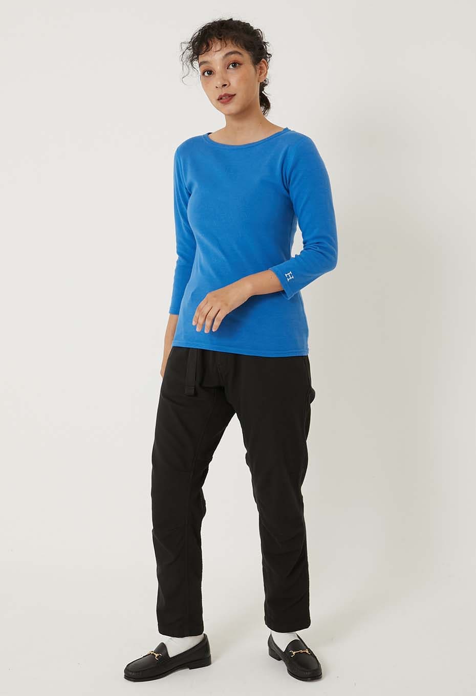 ストレッチフライス ボートネック ハーフスリーブ Tシャツ ウィメンズ - ROYAL BLUE