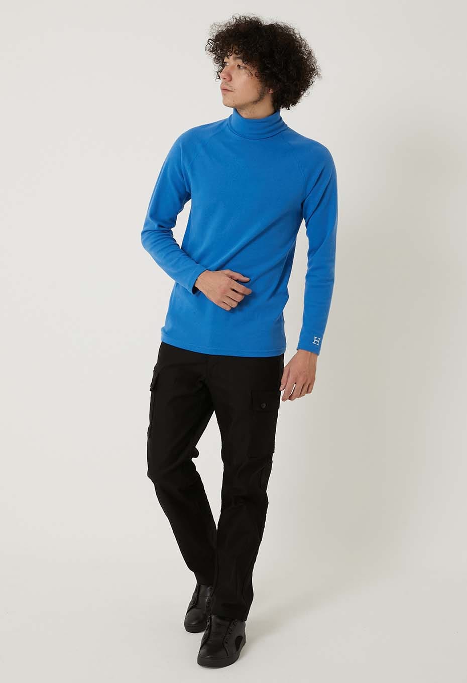 ストレッチフライス タートルネック ロングスリーブ Tシャツ - ROYAL BLUE