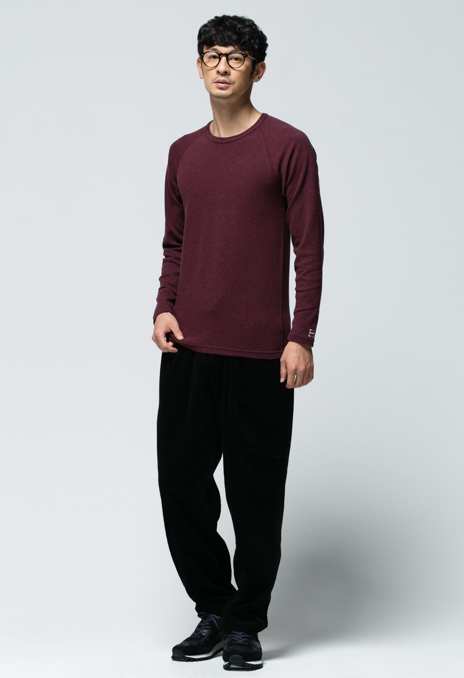 ストレッチフライス ロングスリーブ Tシャツ - RED