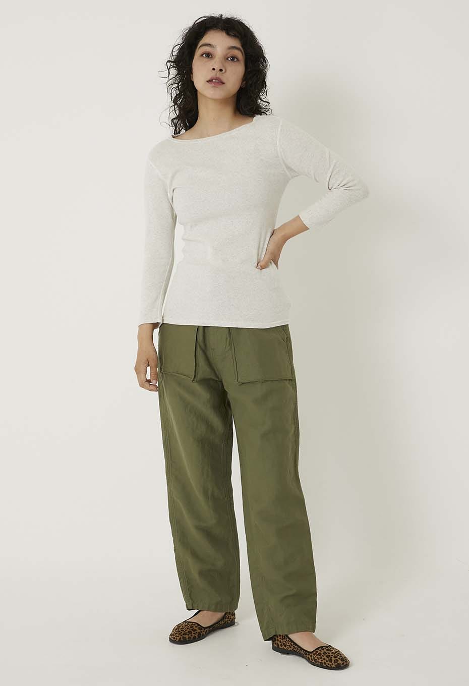 ストレッチフライス ボートネック ハーフスリーブ Tシャツ ウィメンズ - NATURAL