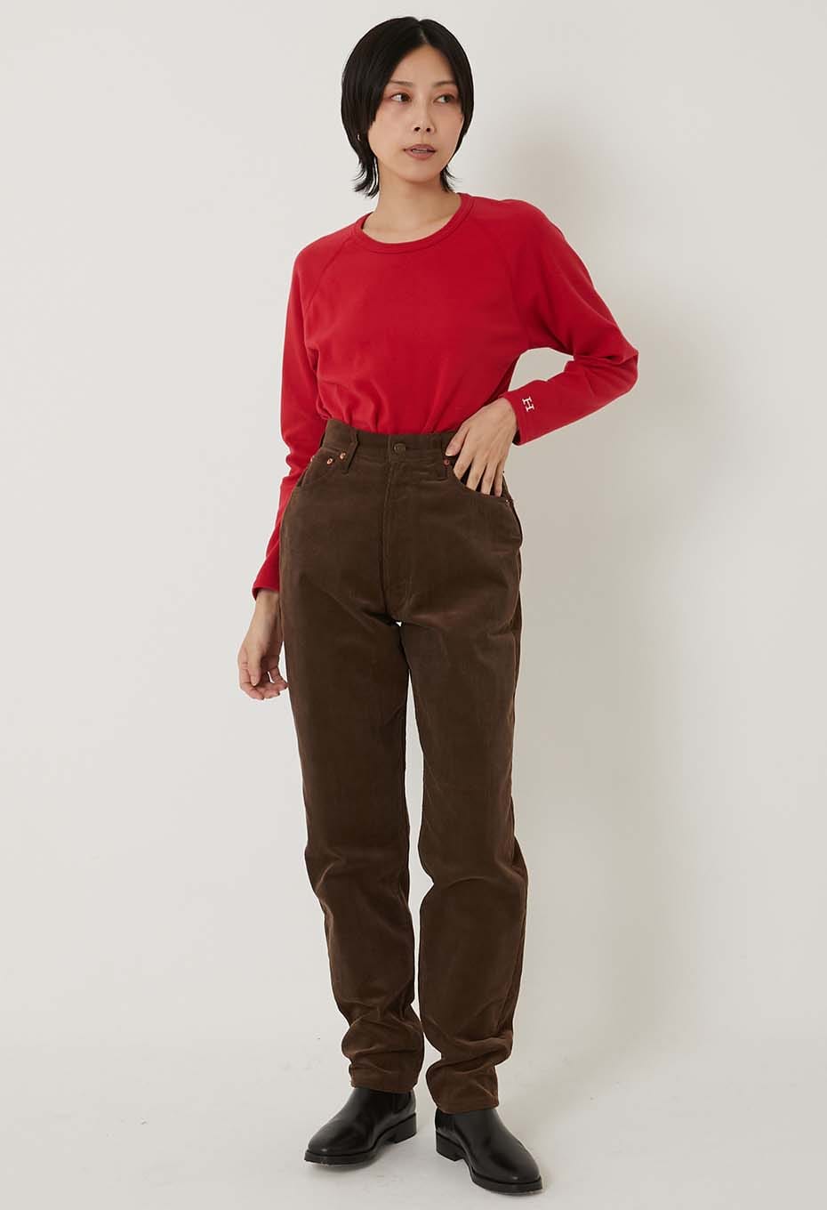 ストレッチフライス リラックスフィット LS Tシャツ ウィメンズ - RUBY