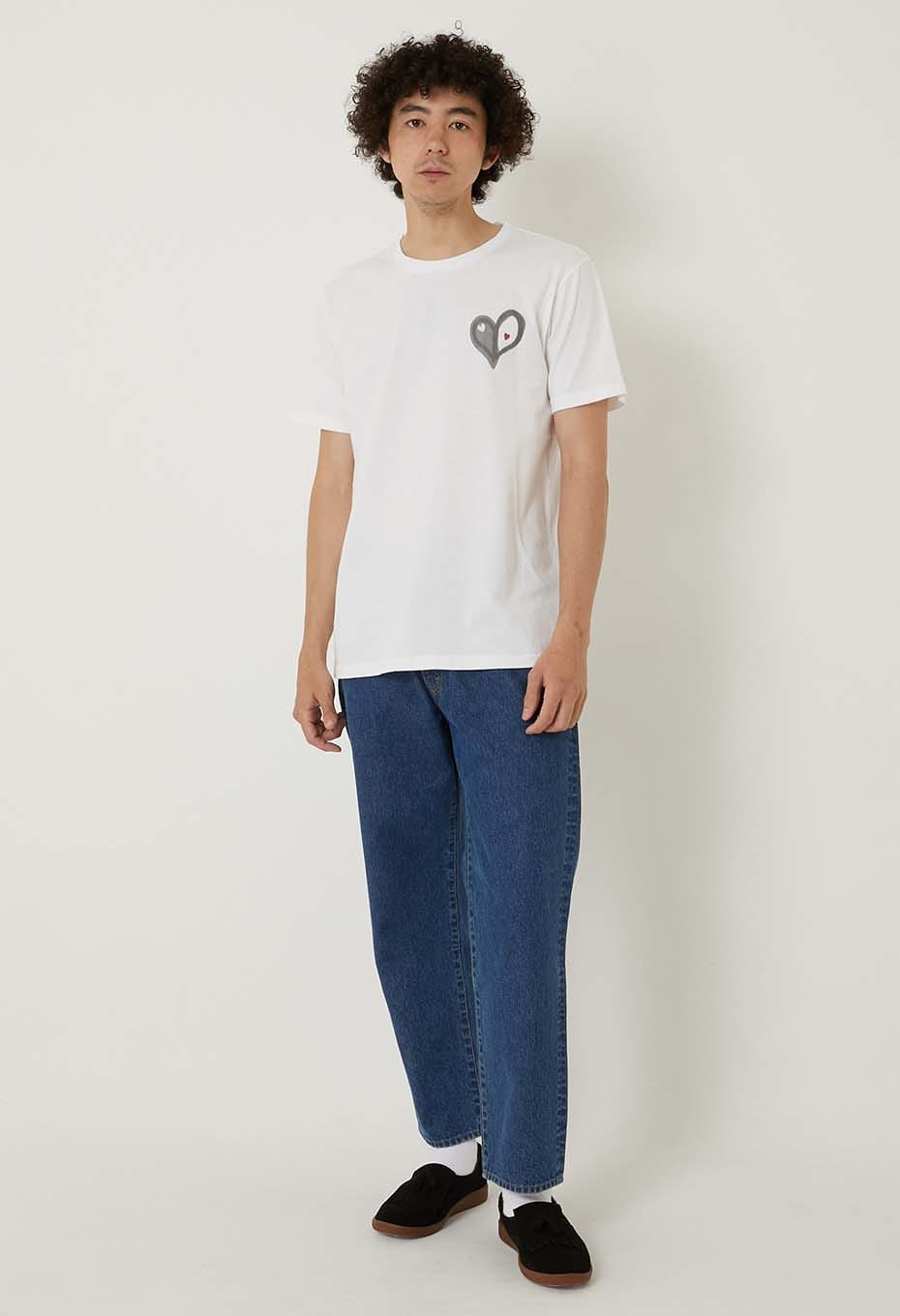 Bokashi Heart T-shirt - WHITE