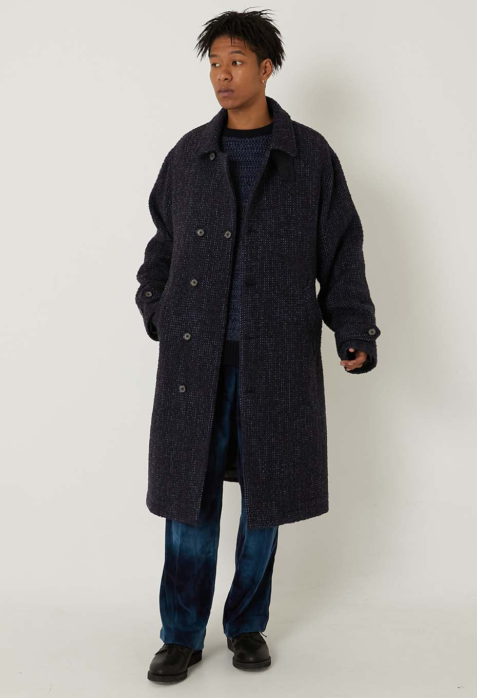マチアカリ ロービングツイード シングルコート - DARK NAVY