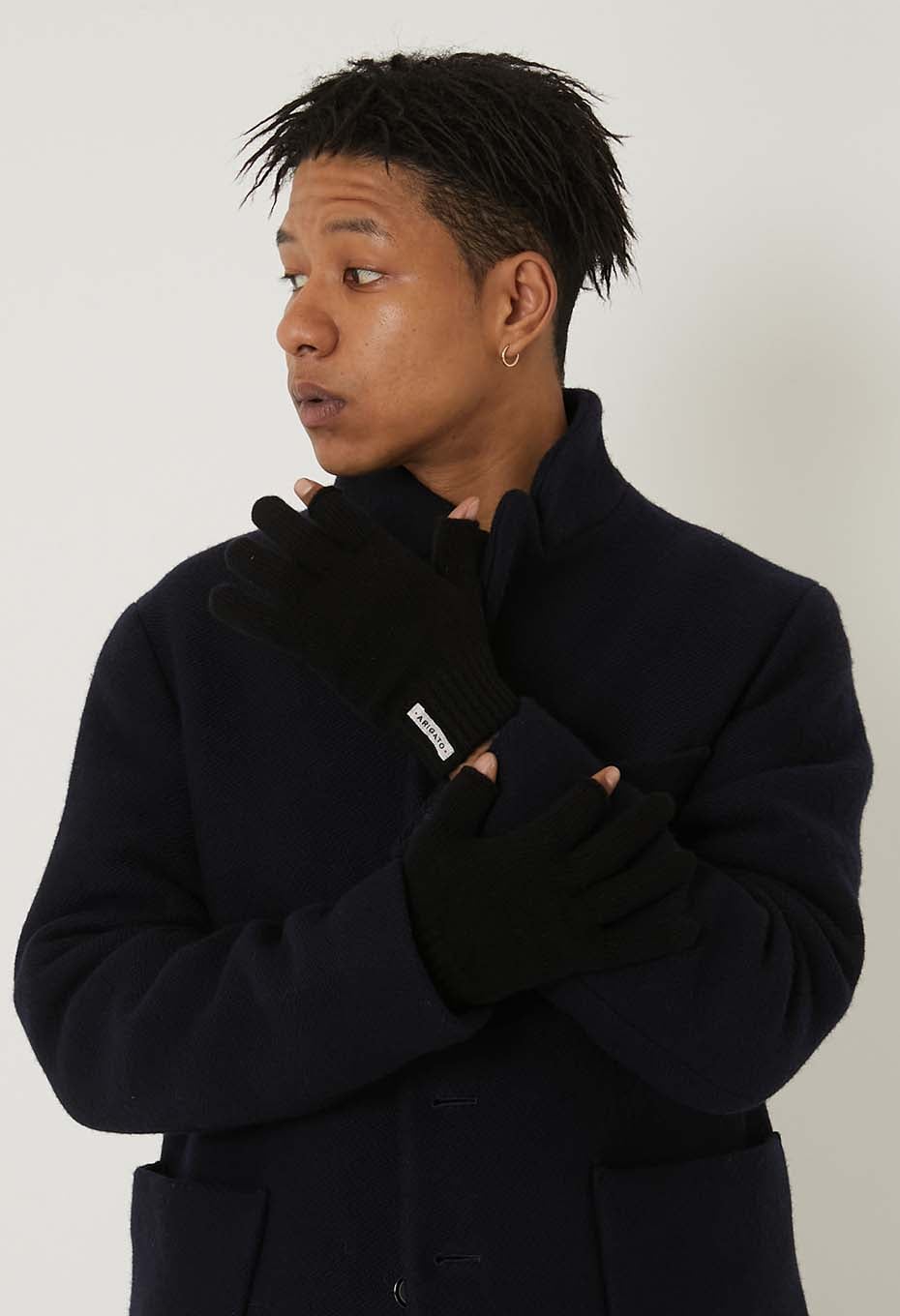 Recycled cashmere ubiquitous gloves - BLACK