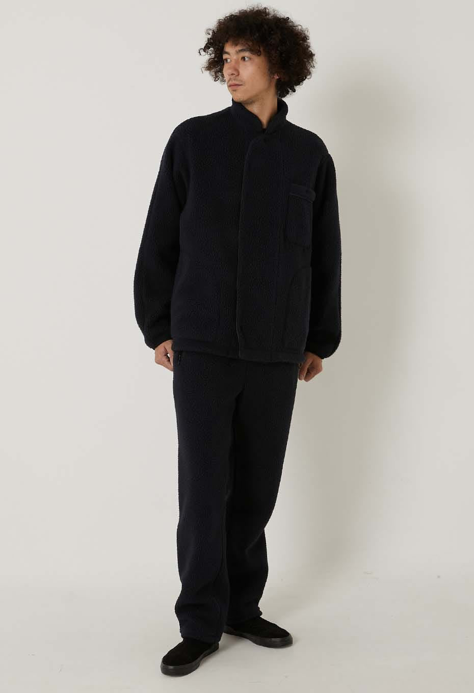Polartec フリース スタンドカラー ジャケット ユニセックス - NAVY