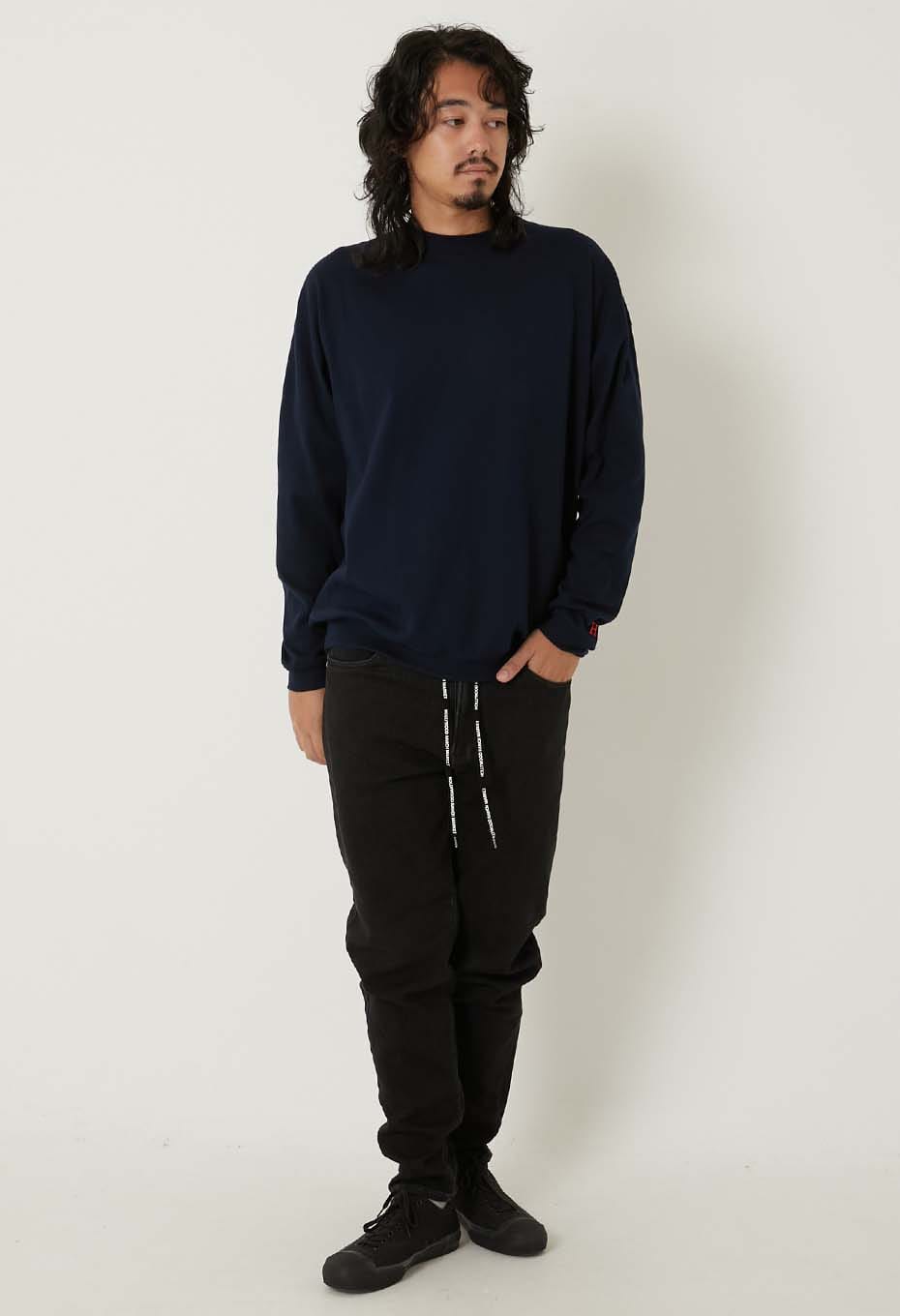 ストレッチフライス 9.5oz ヘムリブ ロングスリーブTシャツ - DARK NAVY