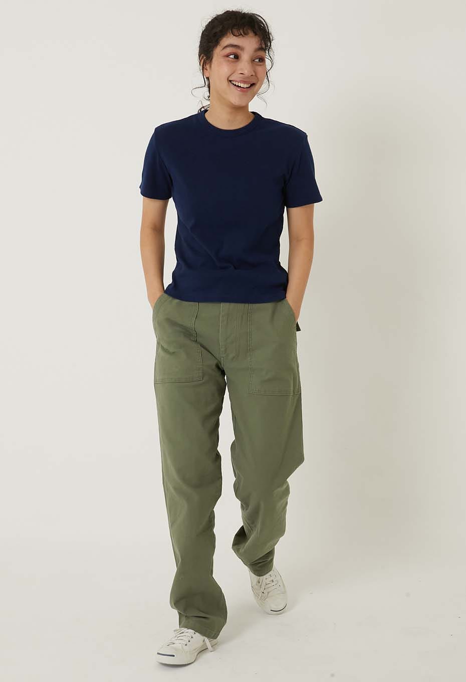 オーガニックコットン ソフトフライス テゾメ Tシャツ ウィメンズ - INDIGO