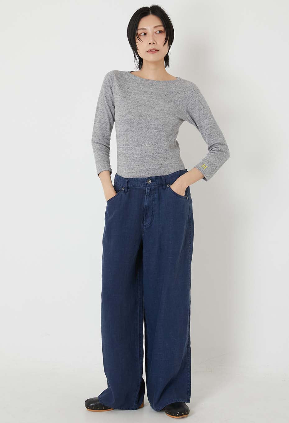 ストレッチフライス ボートネック ハーフスリーブ Tシャツ ウィメンズ - GREY