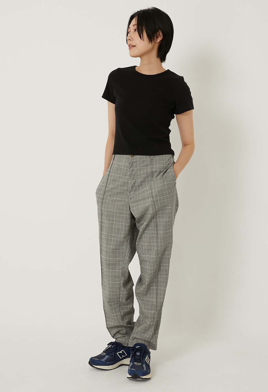 ストレッチフライス クロップド ショートスリーブ Tシャツ ウィメンズ - BLACK