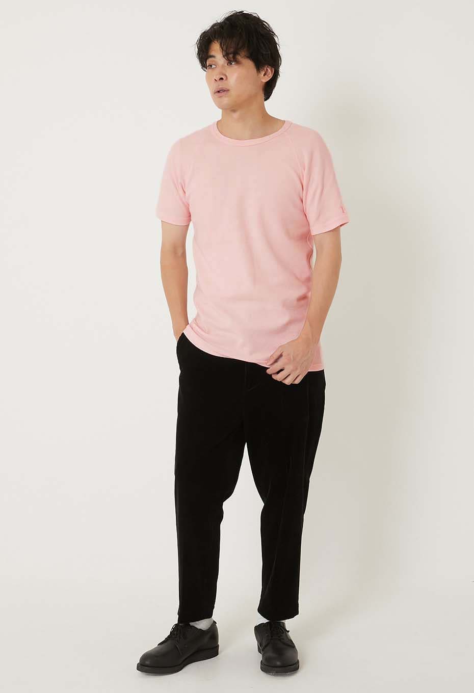 ストレッチフライス ショートスリーブ Tシャツ - BABY PINK