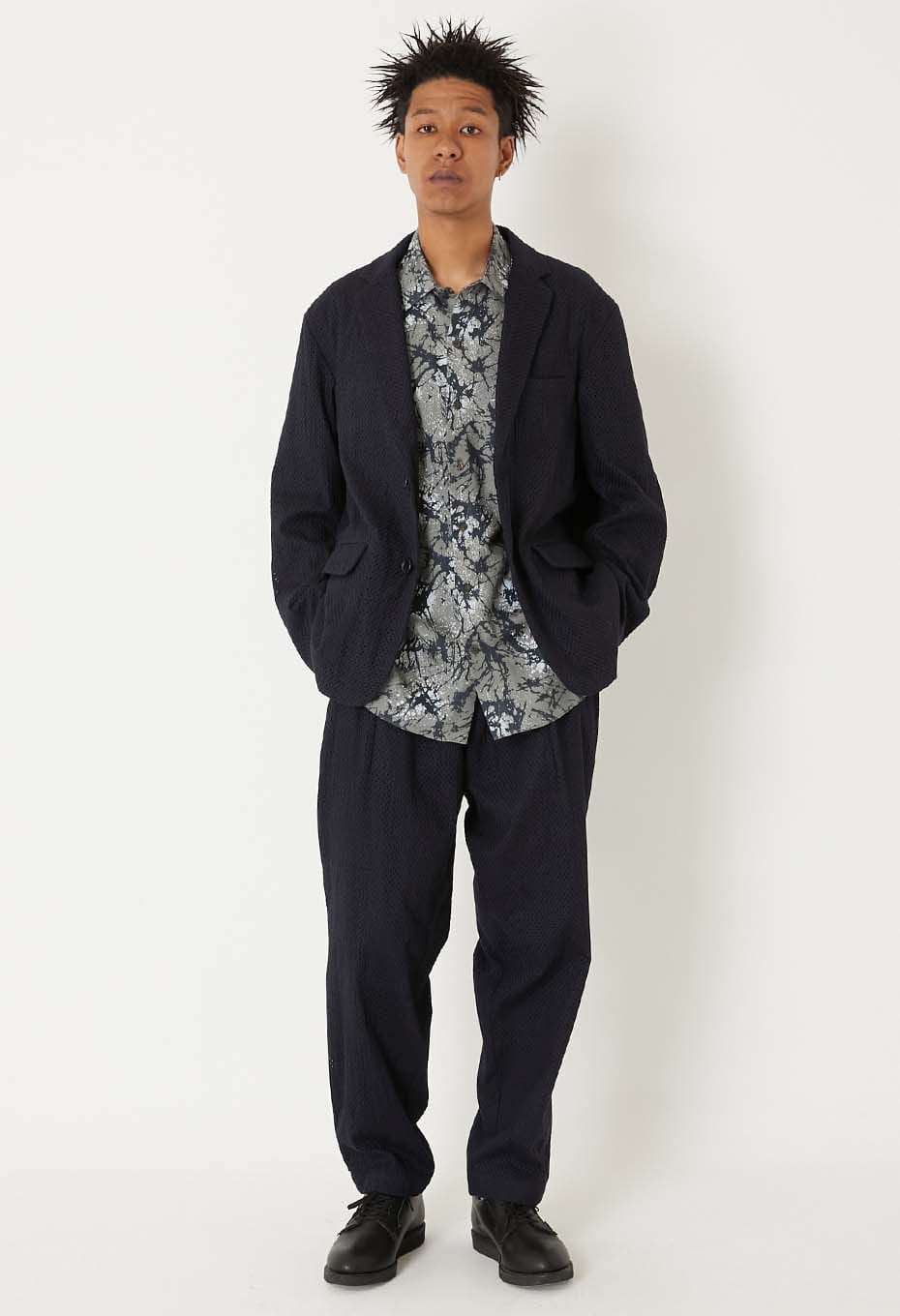 マイヤーレース タックストレートパンツ - DARK NAVY