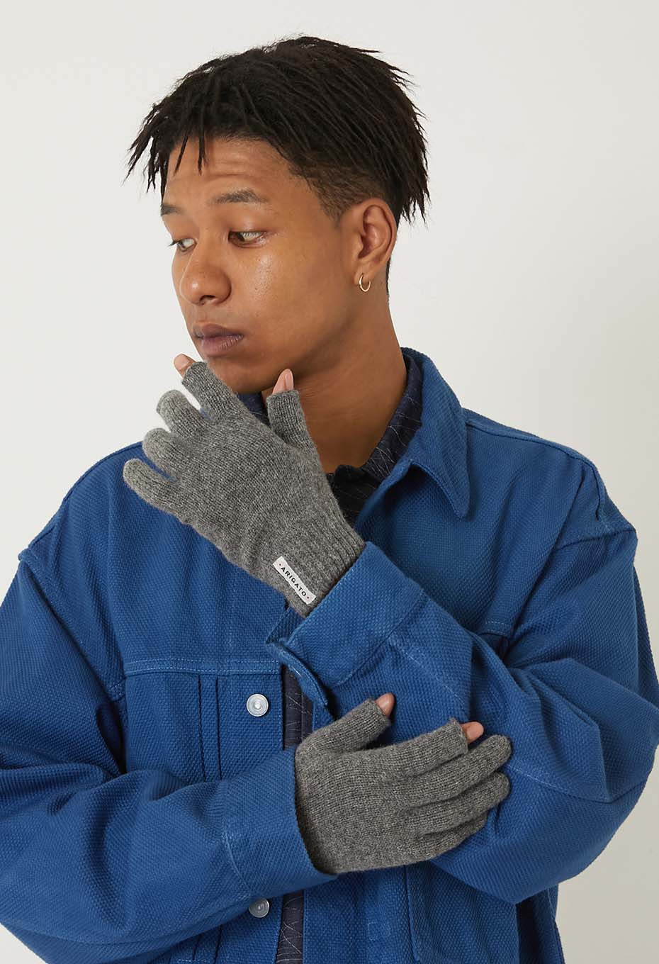 Recycled cashmere ubiquitous gloves - GREY