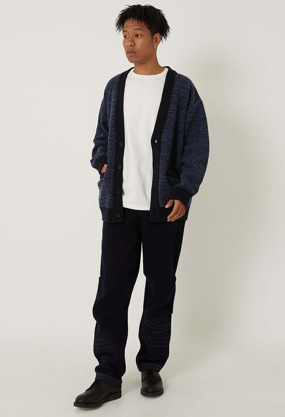 マチアカリ カノコニット Vネック カーディガン - NAVY