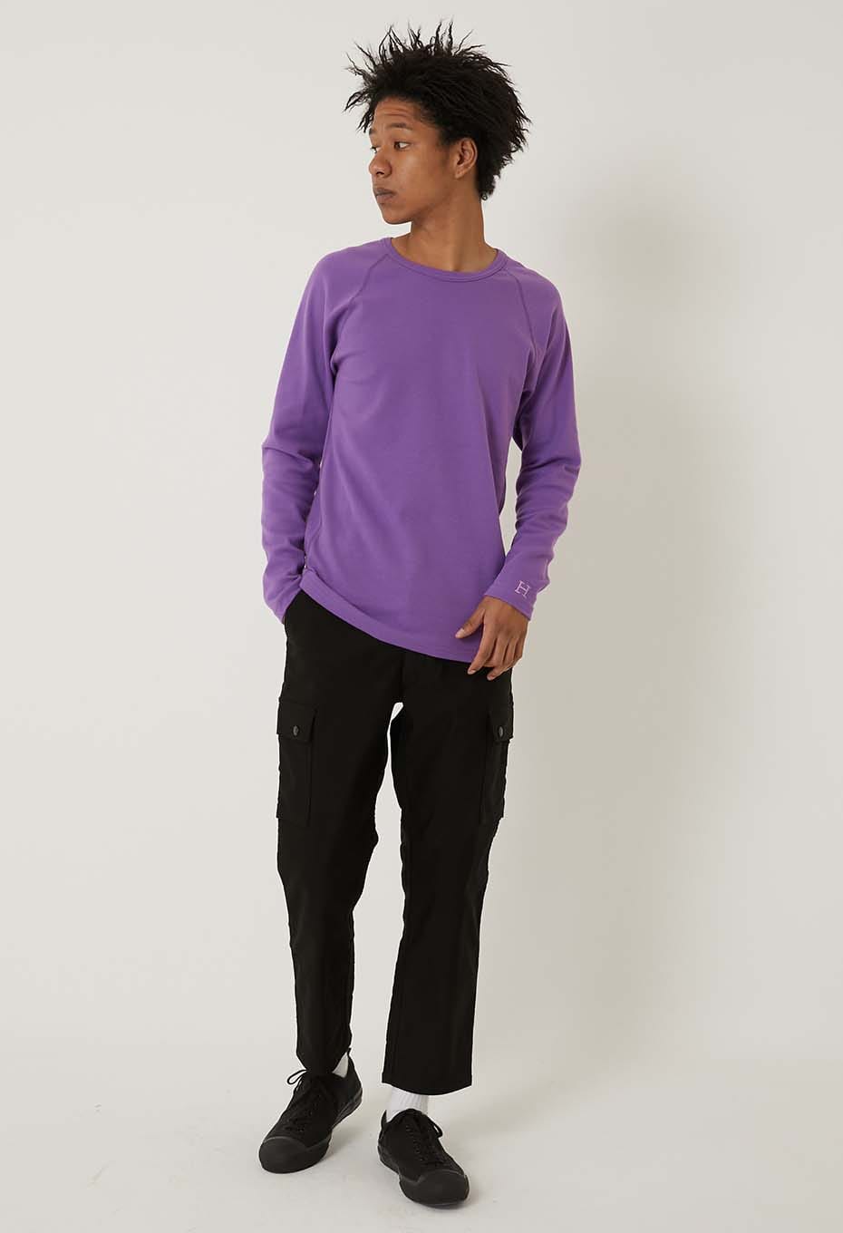 ストレッチフライス ロングスリーブ Tシャツ - PURPLE