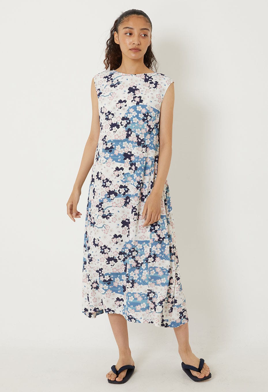 Sakura Nagare Sleeveless One Piece - WHITE
