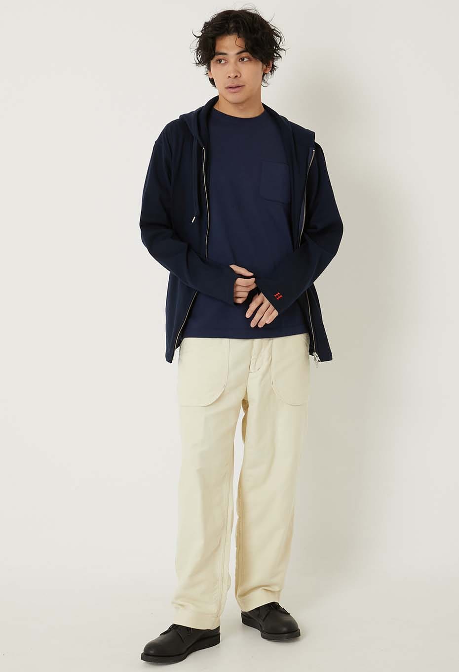 ストレッチフライス 9.5oz ZIPUP パーカー - DARK NAVY