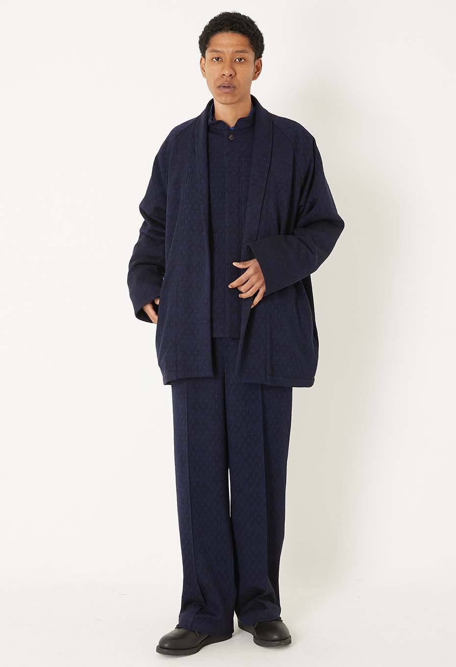 ウールニットジャカード ジャパンハオリ - NAVY