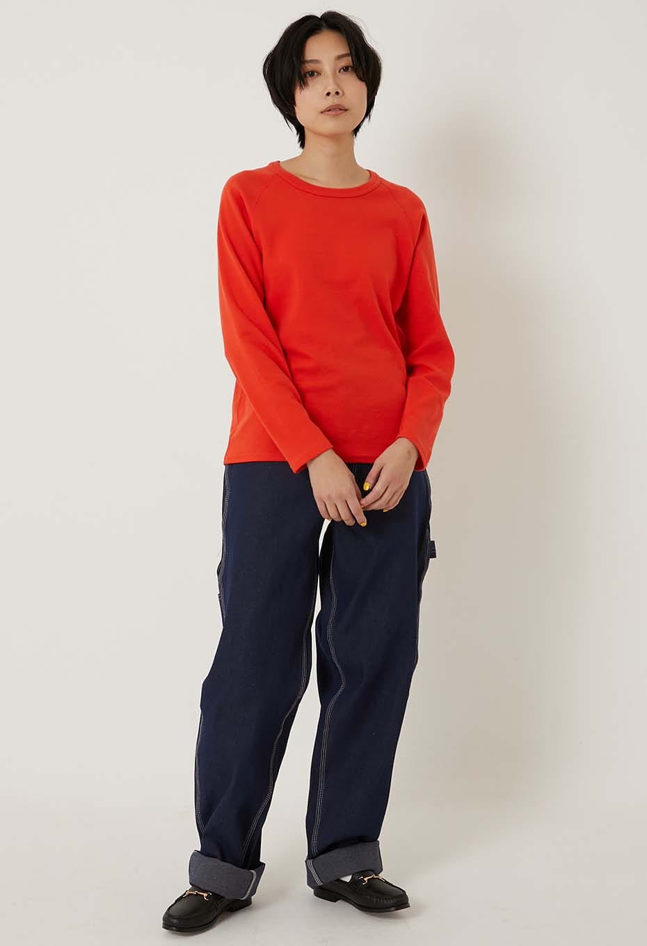 ストレッチフライス リラックスフィット LS Tシャツ ウィメンズ - ORANGE