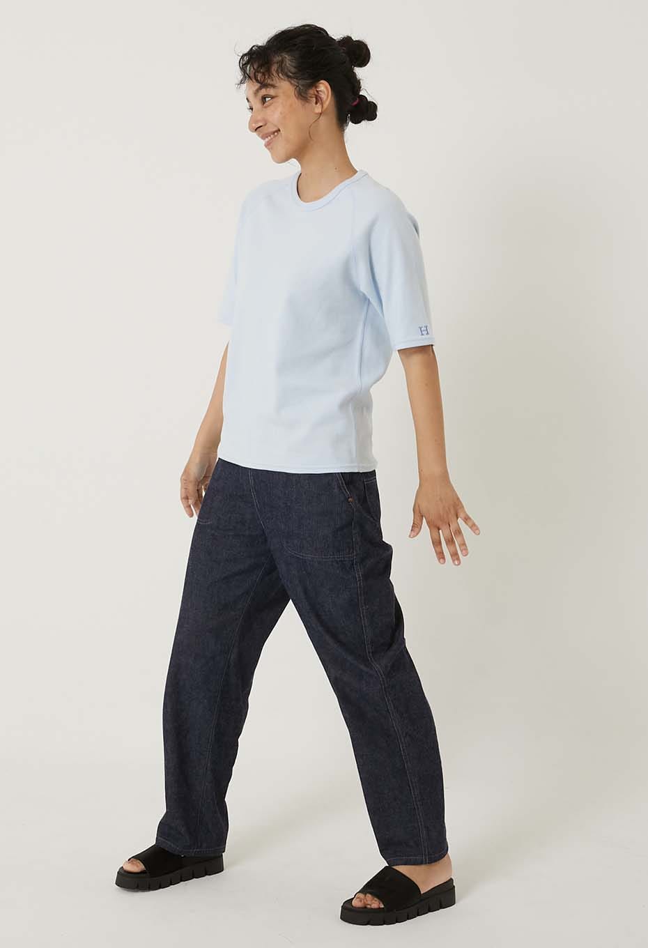 Stretch Fraise Relaxed-fit SS T-shirt for women - LIGHT BLUE