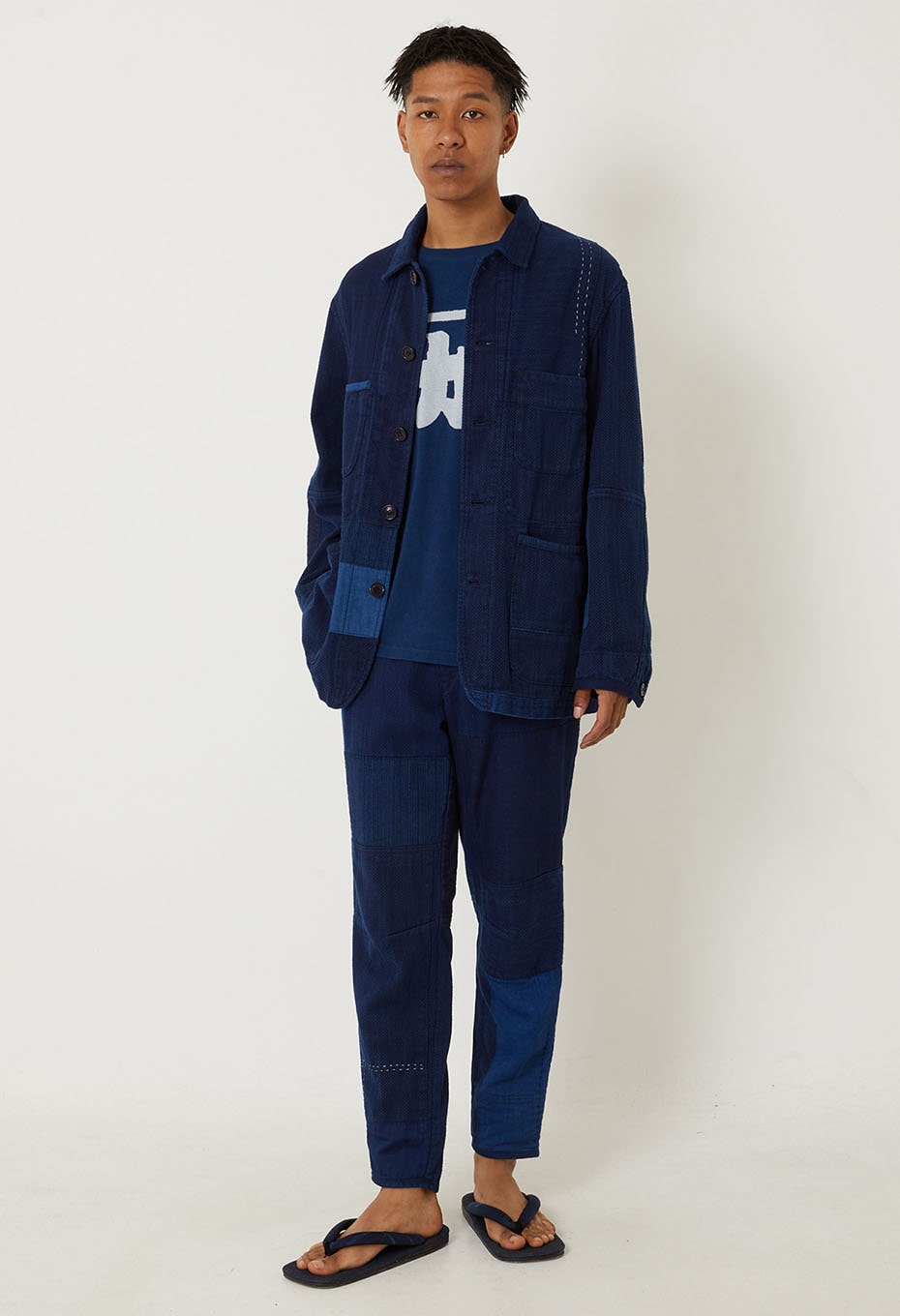 Kasezome Sashiko Nenrin Coverall - INDIGO