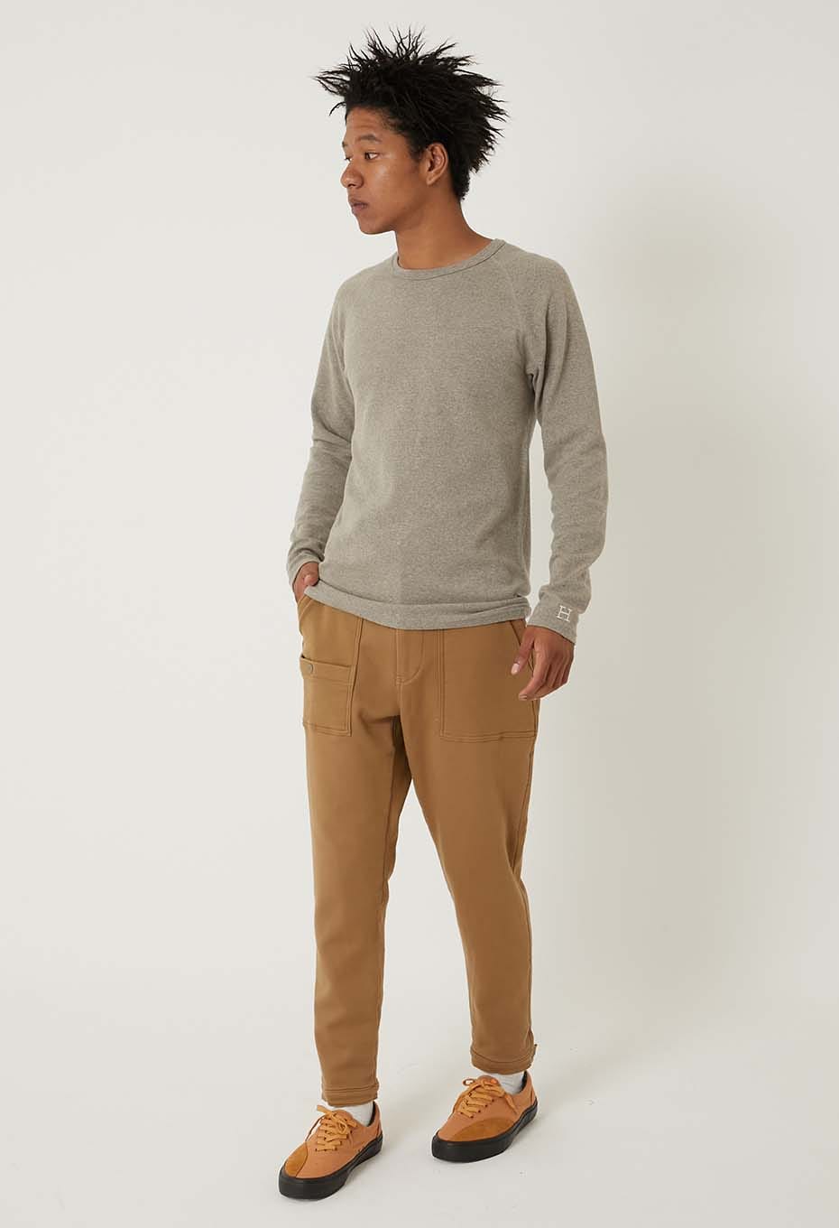 ストレッチフライス ロングスリーブ Tシャツ - OATMEAL
