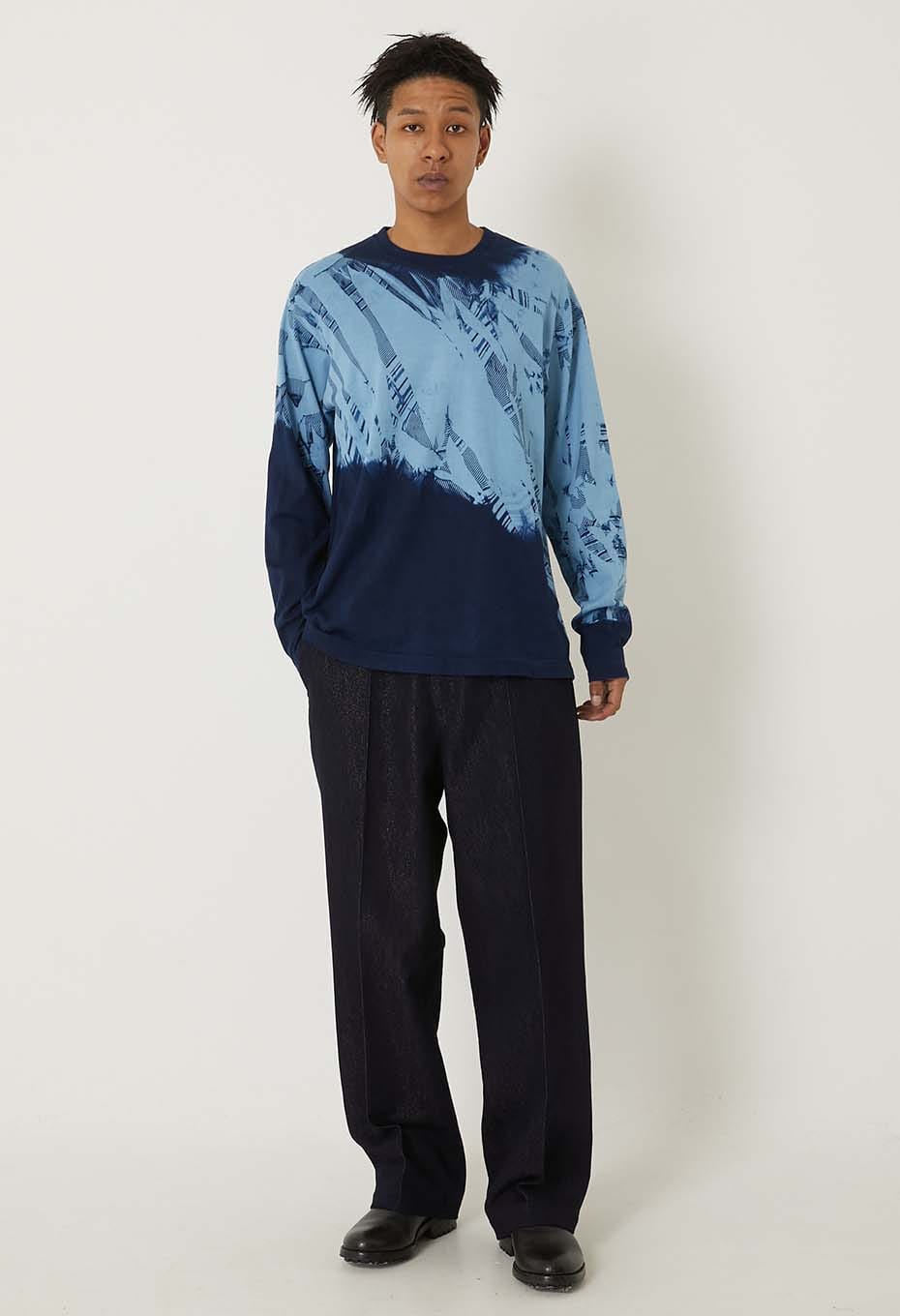 ホンアイイタジメ ロングスリーブTシャツ - INDIGO