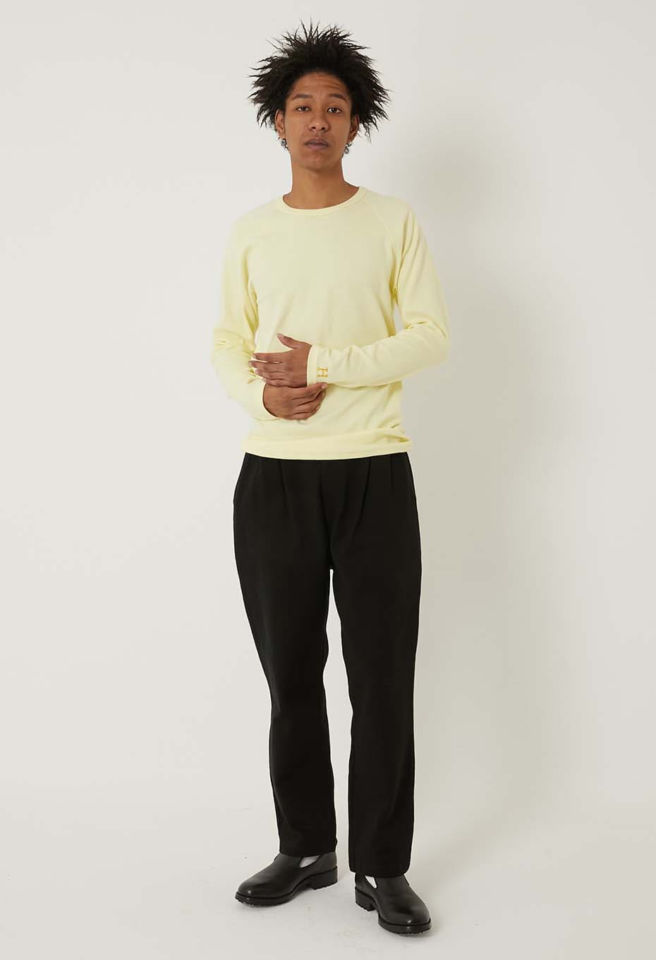 ストレッチフライス ロングスリーブ Tシャツ - LT YELLOW