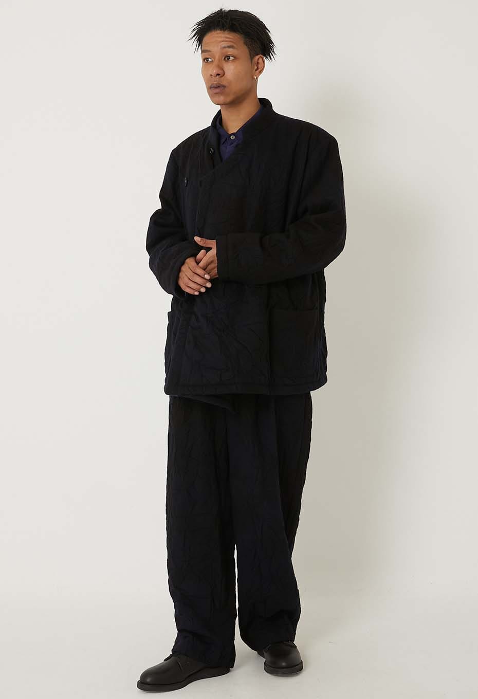 Murasome wool draw pants - DARK NAVY