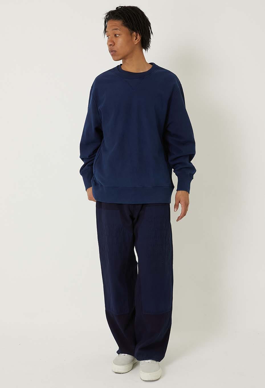 オーガニックウラケ テゾメ クルーネック スウェットシャツ - INDIGO