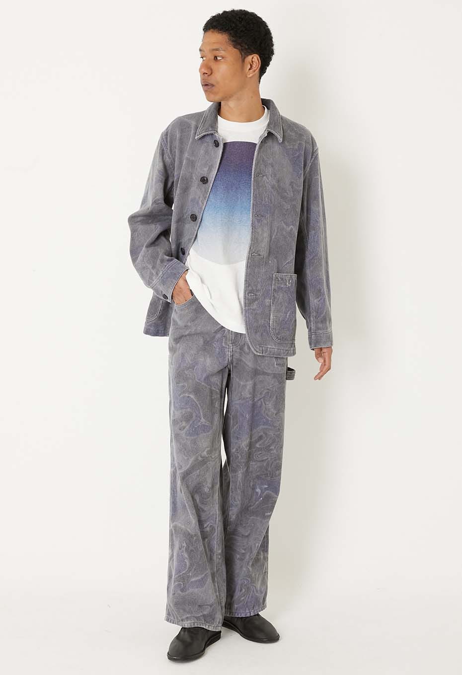 Kotsubusashiko Suminagashi Coverall - DARK NAVY