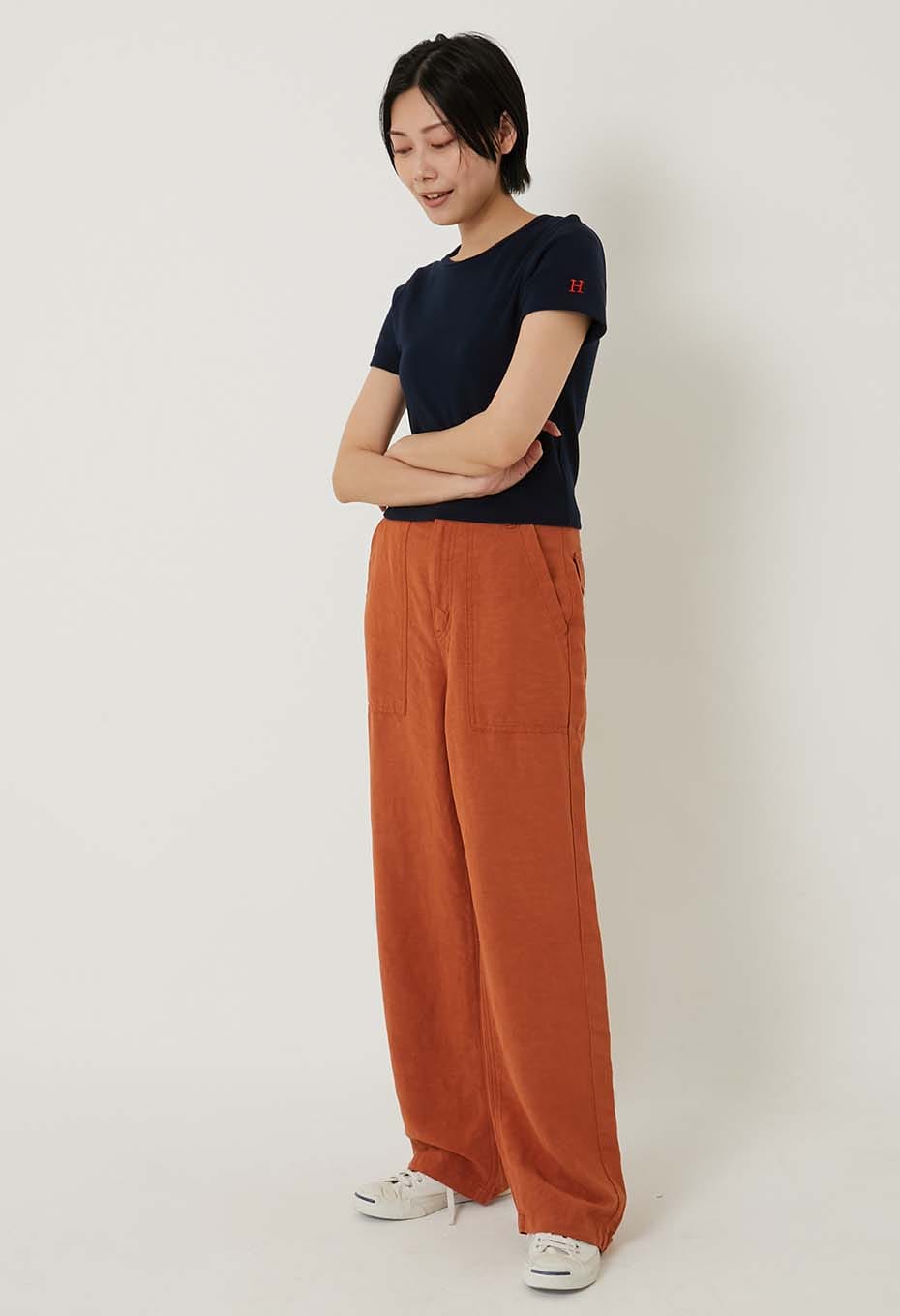 ストレッチフライス クロップド ショートスリーブ Tシャツ ウィメンズ - DARK NAVY